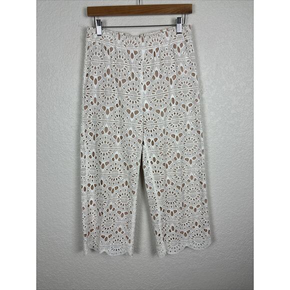 Anthropologie Red Carter Womens Deck Lace Pants Size Small White‎ Boho Bridal - Picture 4 of 10